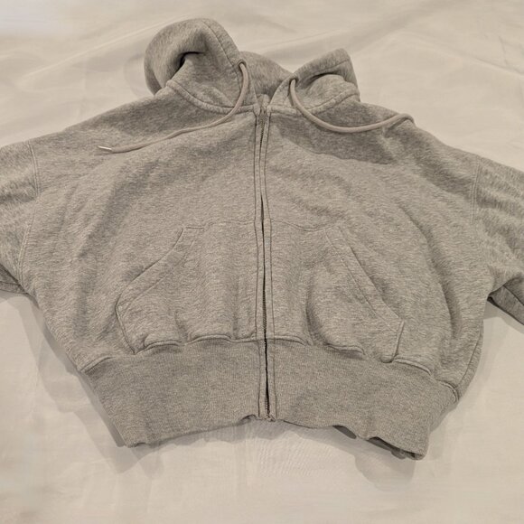 Gap VintageSoft Full-Zip Wedge Hoodie (Gray) - Picture 7 of 15